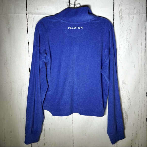 Peloton Terrycloth 1/4 Zip Pullover Cropped Oversized Swearshirt Size Small EUC - Picture 3 of 12